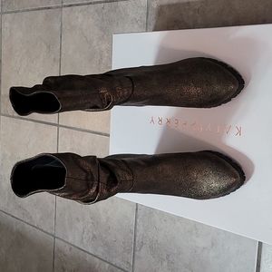 Katy Perry boots distressed metallic bronze 9.5